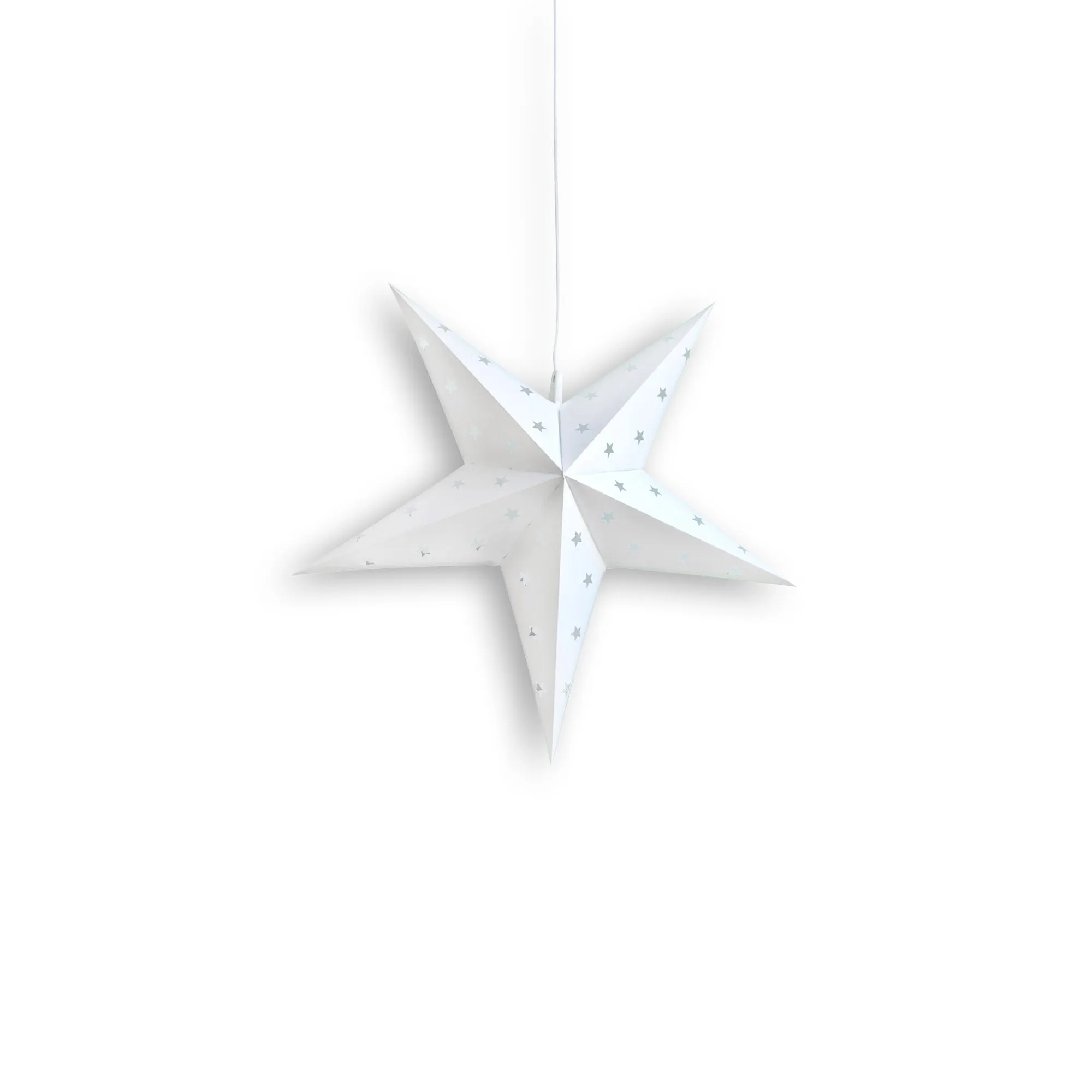 12" White Weatherproof Star Lantern Lamp, Hanging Decoration