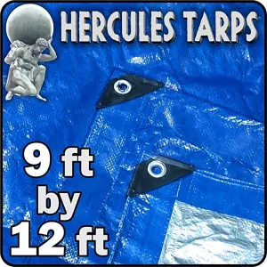 9' x 12' - Tent Shelter Tarp Cover Waterproof Tarpaulin Plastic Tarp Protection Sheet for Contractors, Campers, Painters