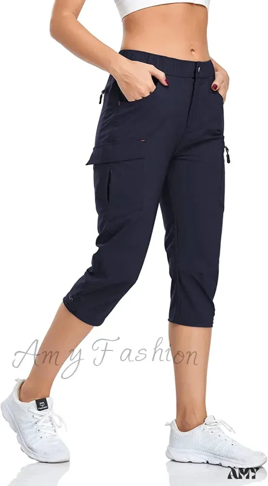 Amy Fashion - Hiking Cargo Pants Quick Dry Outdoor Camping Capris