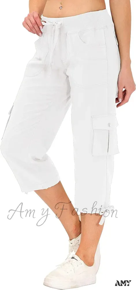 Amy Fashion - Loose Hiking Pants Lightweight Quick Dry Outdoor Cargo Capris