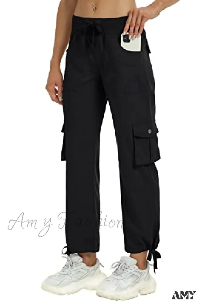 Amy Fashion - Loose Hiking Pants Lightweight Quick Dry Outdoor Cargo Capris