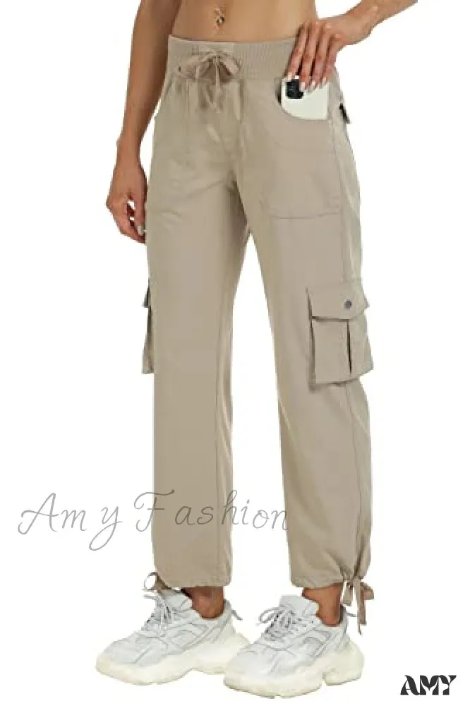 Amy Fashion - Loose Hiking Pants Lightweight Quick Dry Outdoor Cargo Capris