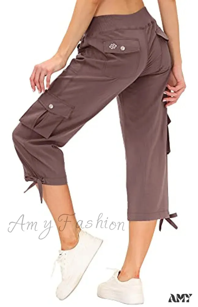 Amy Fashion - Loose Hiking Pants Lightweight Quick Dry Outdoor Cargo Capris