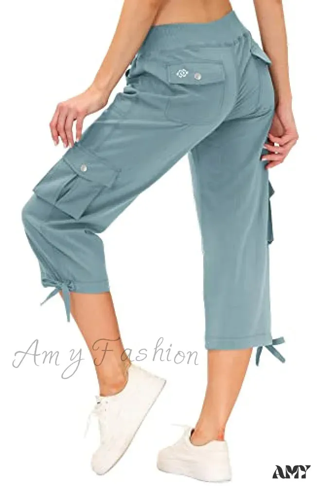 Amy Fashion - Loose Hiking Pants Lightweight Quick Dry Outdoor Cargo Capris