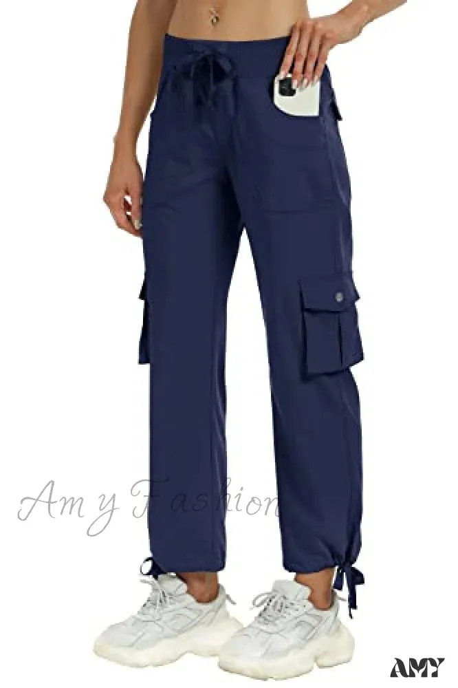 Amy Fashion - Loose Hiking Pants Lightweight Quick Dry Outdoor Cargo Capris