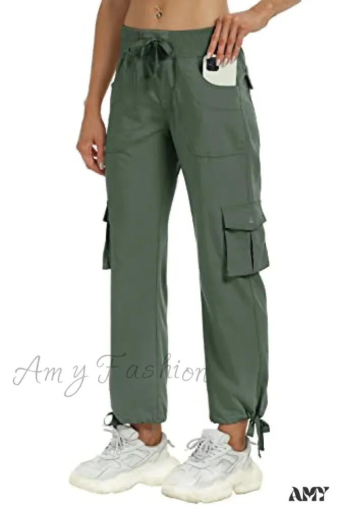 Amy Fashion - Loose Hiking Pants Lightweight Quick Dry Outdoor Cargo Capris