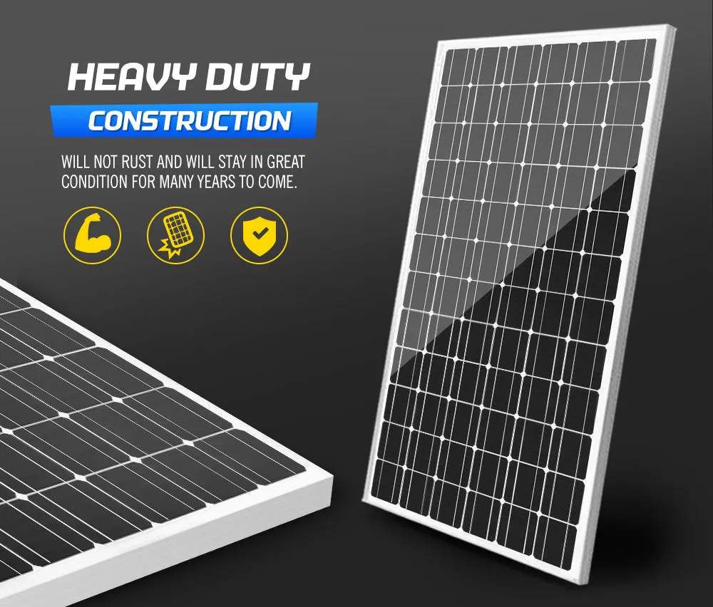 Atem Power 250W 12V Solar Panel Kit Mono Fixed   Solar Mounting Brackets