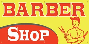 Barber Shop Full Color Vinyl Banner. Ready To Use