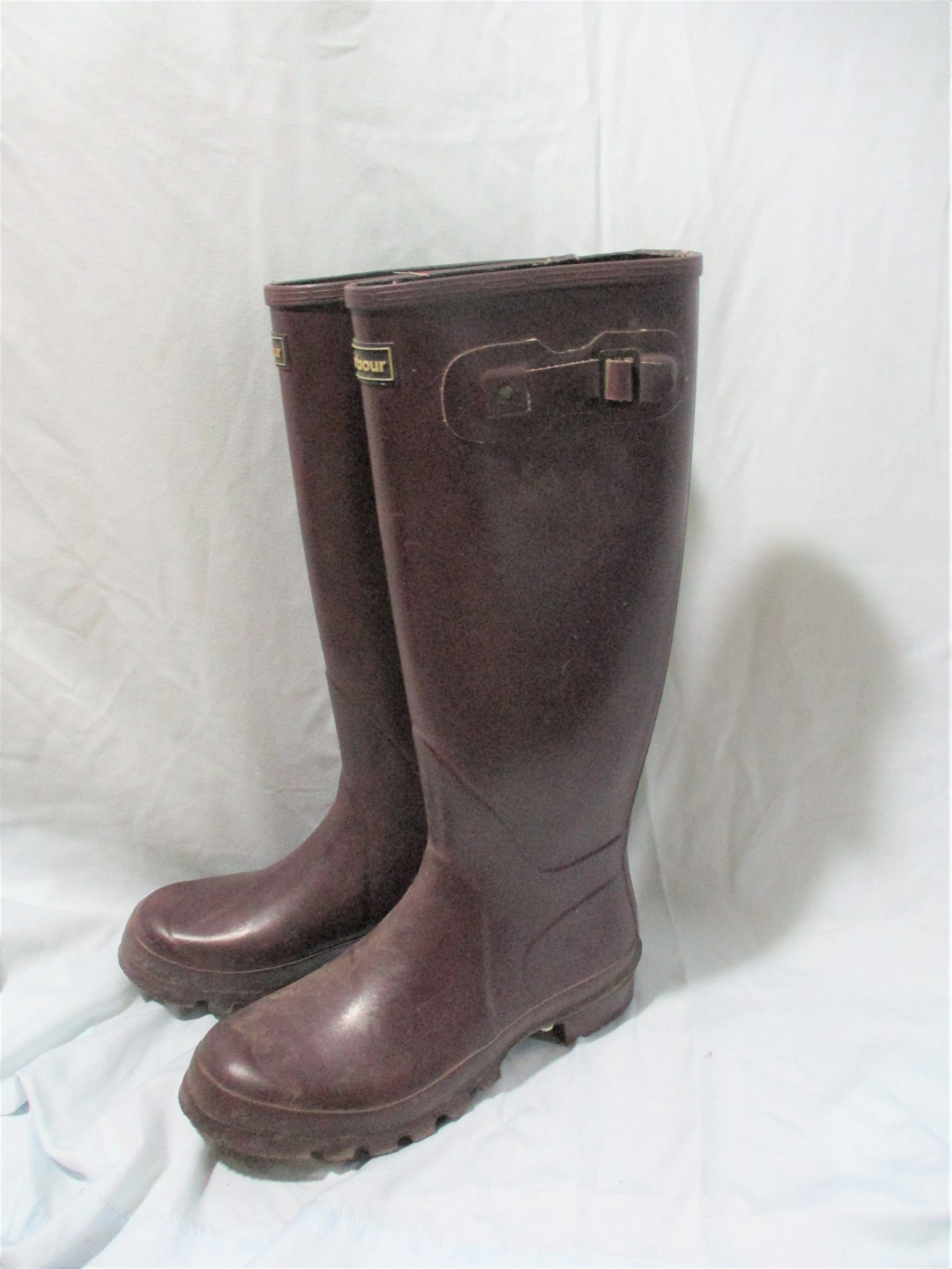 Barbour Bede Wellington Boots WATERPROOF RAINBOOT Rain 10 Wellies BURGUNDY RED