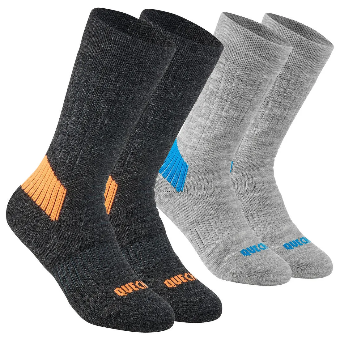 Children's warm hiking socks - SH100 WARM MID - x2 pairs