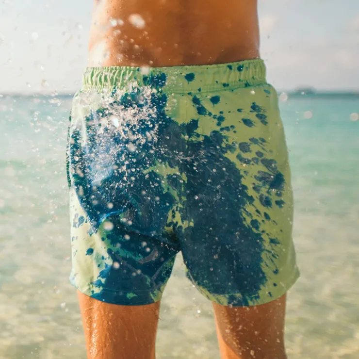 Color-changing Beach Shorts Men Swimming Surfing Board Swimwear Quick Dry Discoloration Shorts