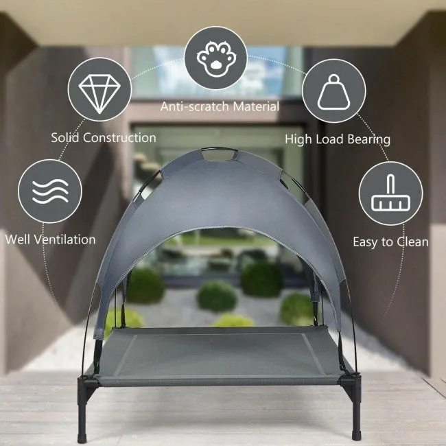 Elevated Outdoor Bed for Dogs with Removable Canopy