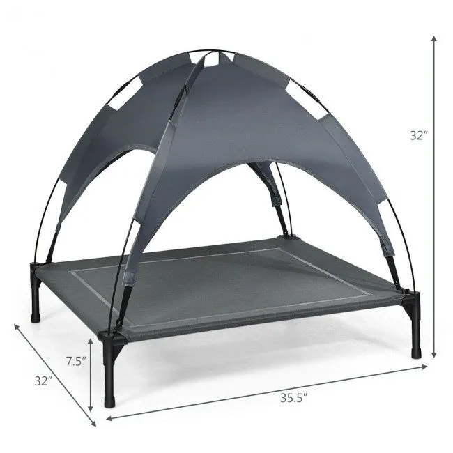 Elevated Outdoor Bed for Dogs with Removable Canopy