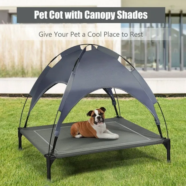 Elevated Outdoor Bed for Dogs with Removable Canopy