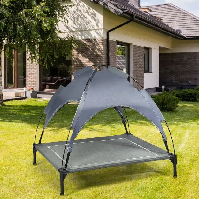 Elevated Outdoor Bed for Dogs with Removable Canopy