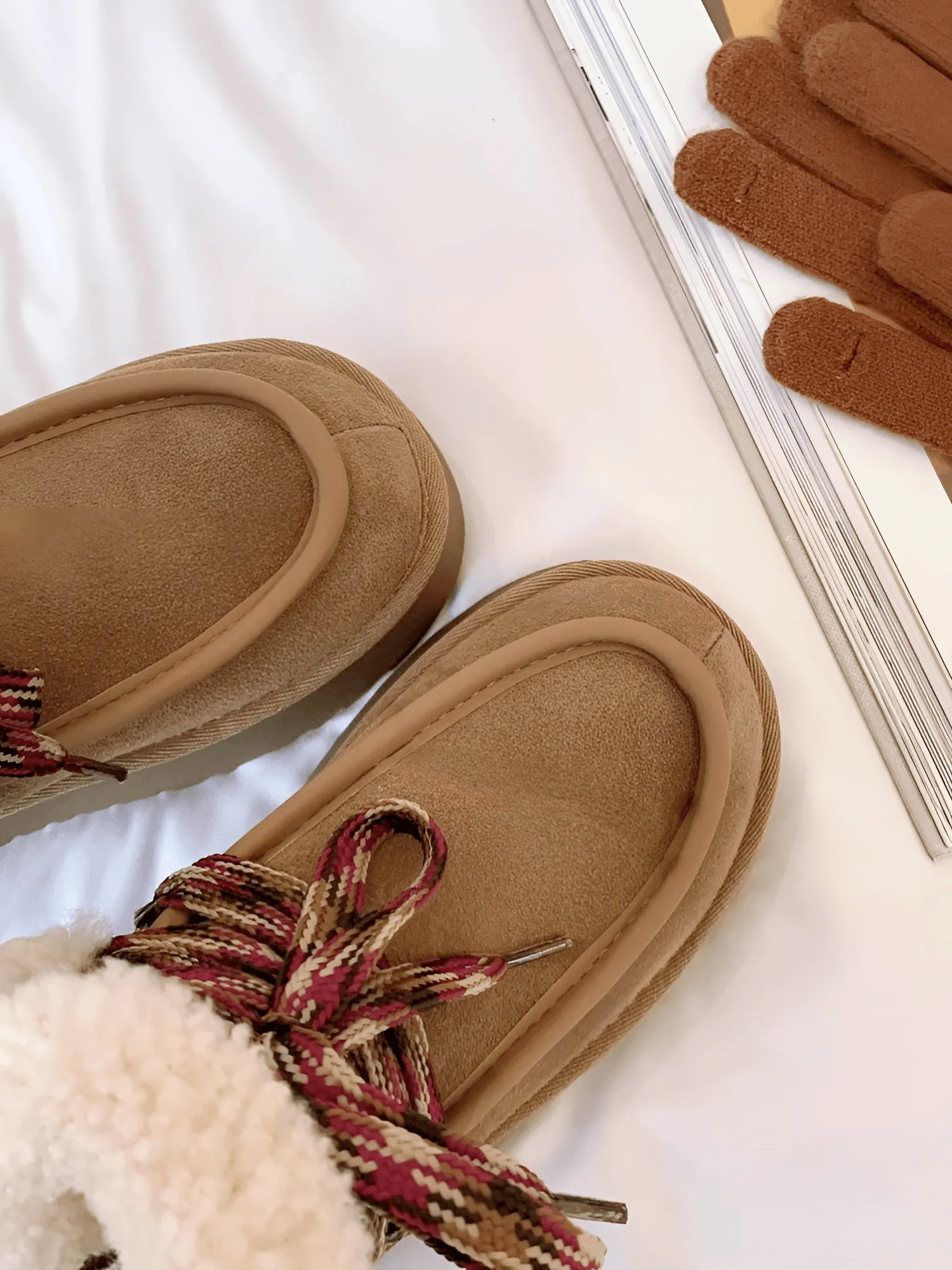 Genuine Suede Fur Snow Boots Women's Winter New Padded Warm Fur Short Boots