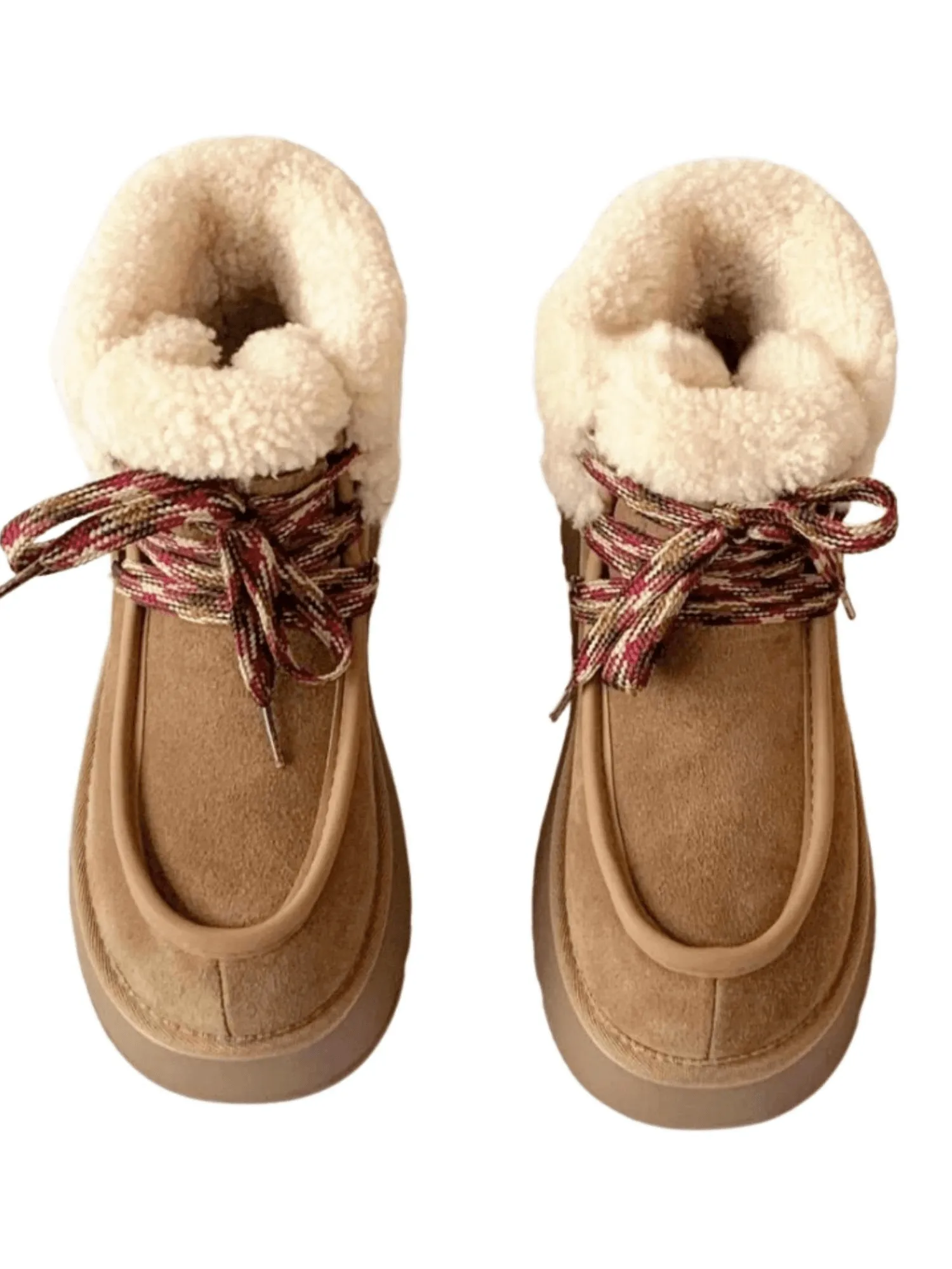 Genuine Suede Fur Snow Boots Women's Winter New Padded Warm Fur Short Boots