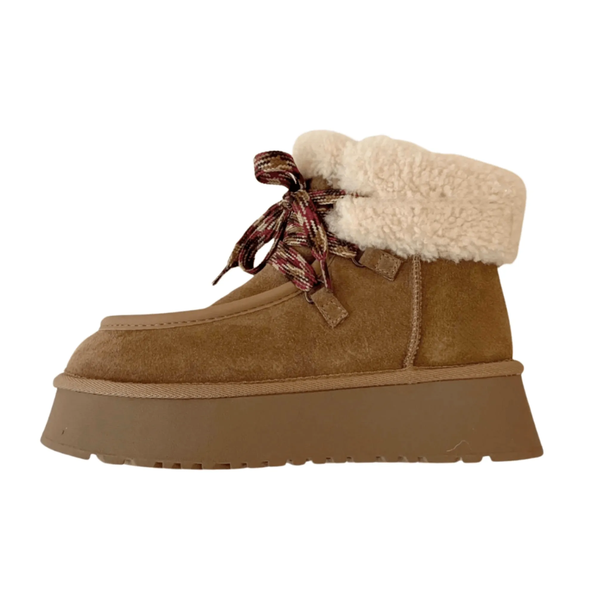 Genuine Suede Fur Snow Boots Women's Winter New Padded Warm Fur Short Boots