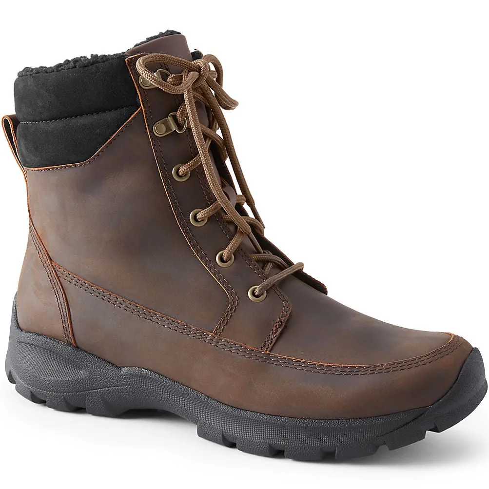 Lands' End Men's All Weather Leather Insulated Snow Boots