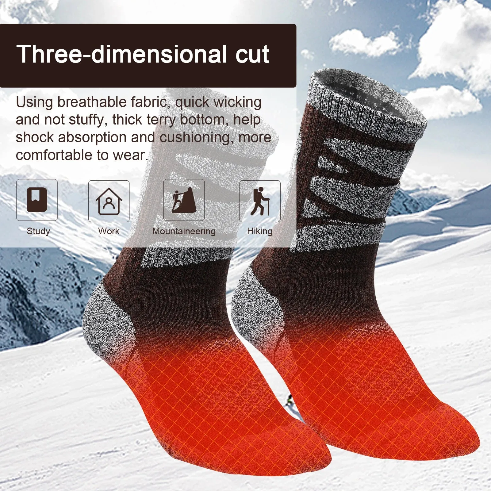 Men Women 1 Pair Winter Ski Socks Cold Weather Sports Socks Warm for Snowboarding Skiing Camping Cycling Bicycle Socks 2022 New