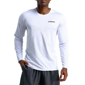 Mens Long-Sleeved Hiking Tshirt Quick-Dry Breathable Polyester longsleeved Tshirt for Active Outdoor Sports