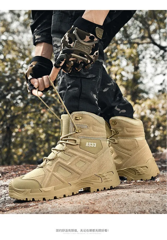 Men's Waterproof Hiking Boots Military Combat Tactical Breathable Desert Boots | 307