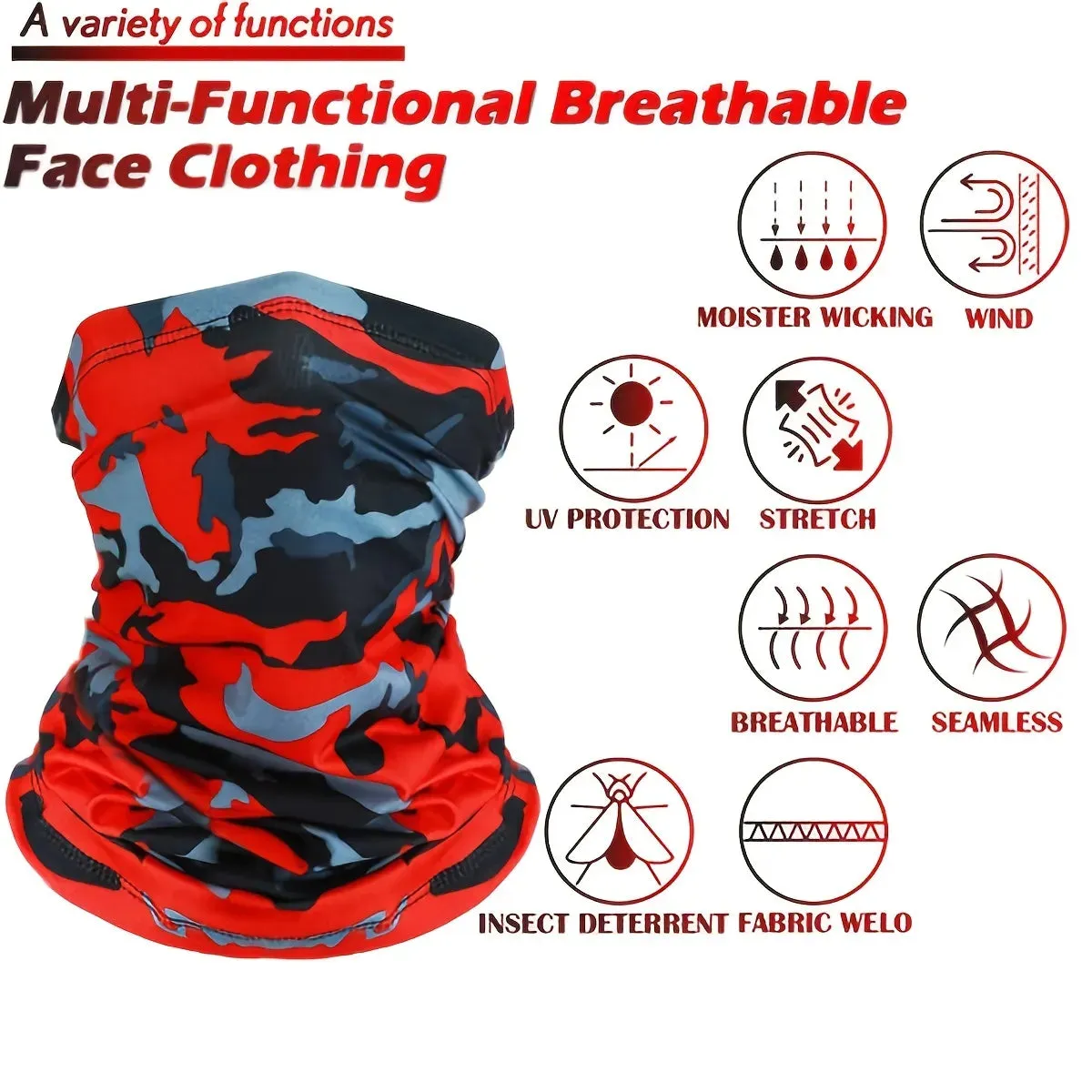 Outdoor UV Protection bandana Scarf Neck Warmer Multifunctional Fishing Hiking Cycling Face Head Wrap Cover Bandana Headband Cap