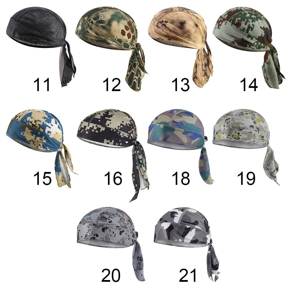 Quick Dry Camo Cycling Cap Head Scarf Summer Men Running Riding Bandana Headscarf Camo Printing Cap Headband Men Head Scarf