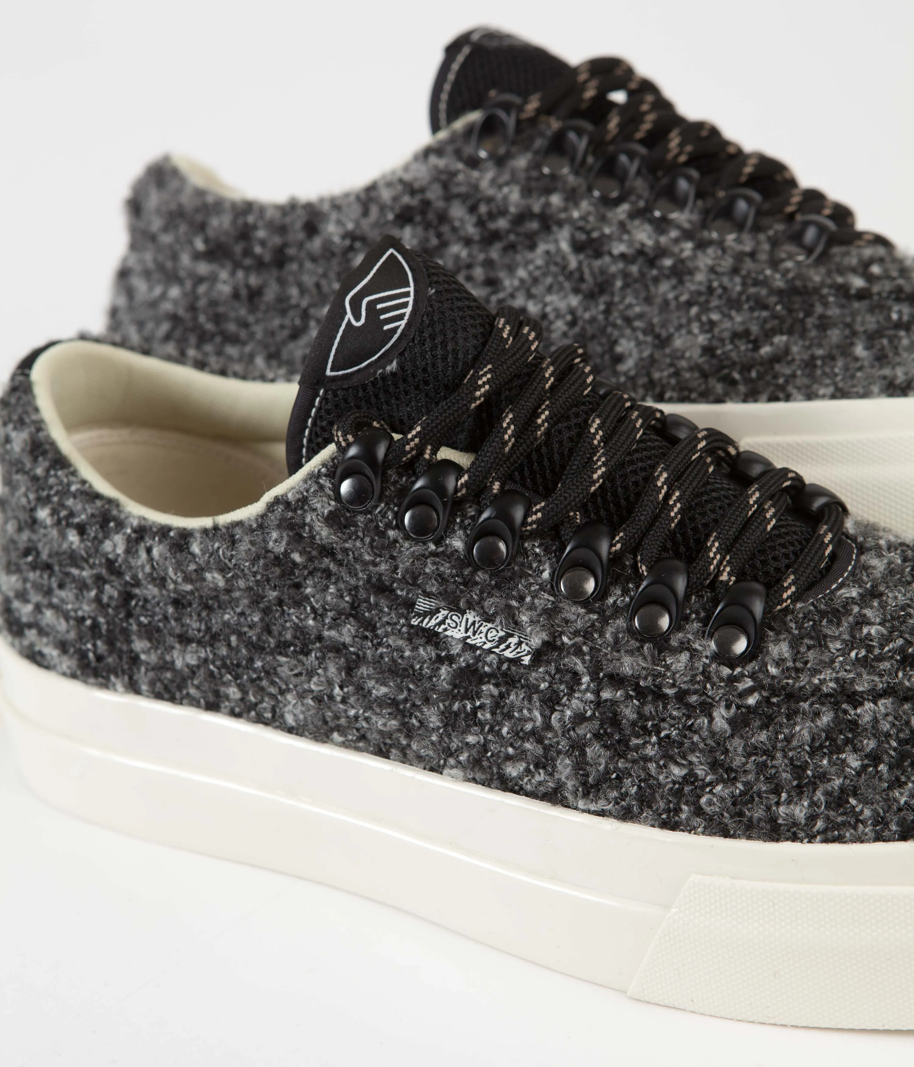 Stepney Workers Club Dellow Ramble Boucle Shoes - Charcoal