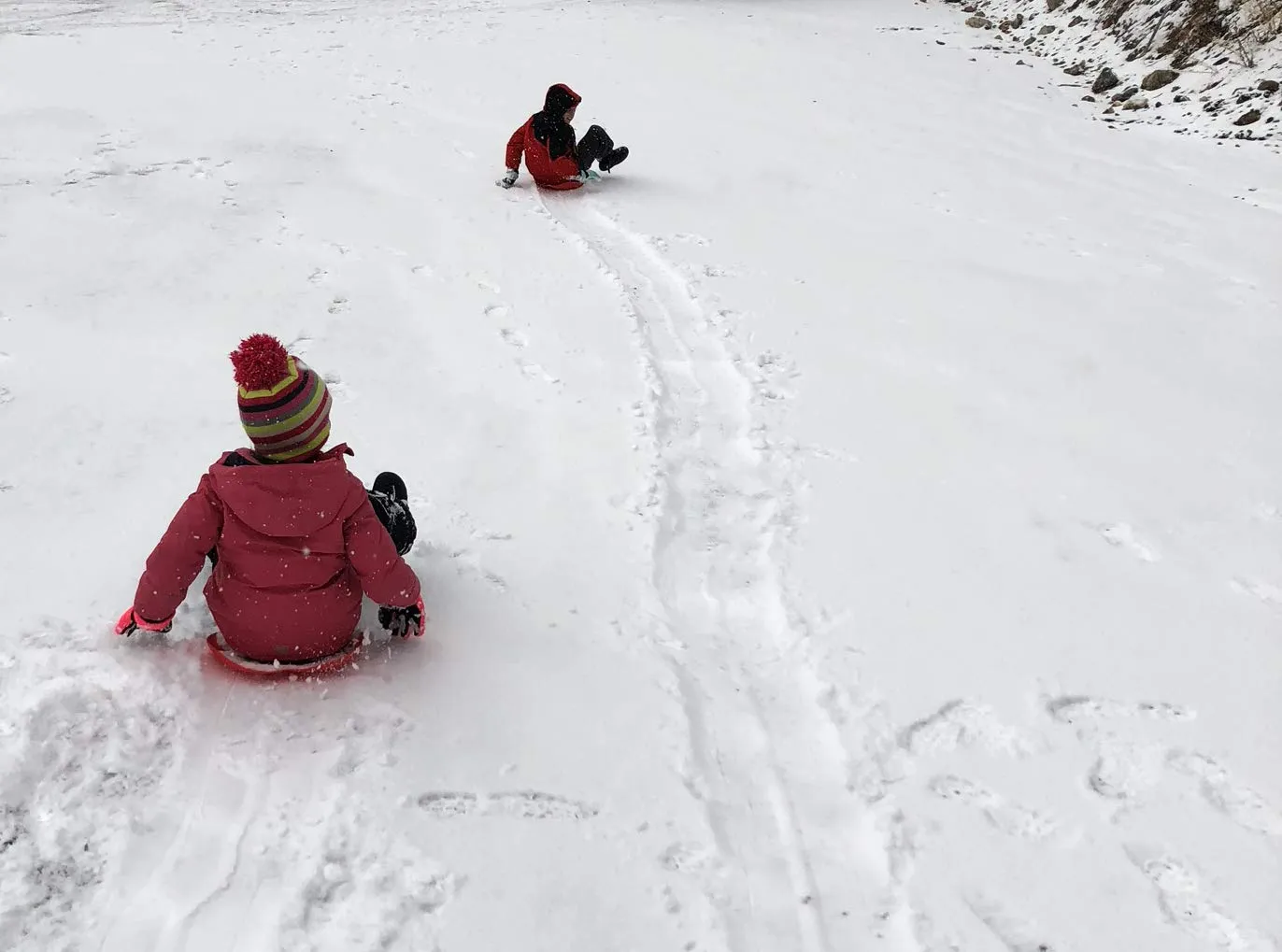 Unplugged Explorers 6 pc. Ultimate Snow Toys kit, Winter Sports- 1 Red Sled, Snow Brick Maker, Snow Digger & Snow Mold, 2 Snowball Makers (1 Free) 1 Winter Toys Storage Pack