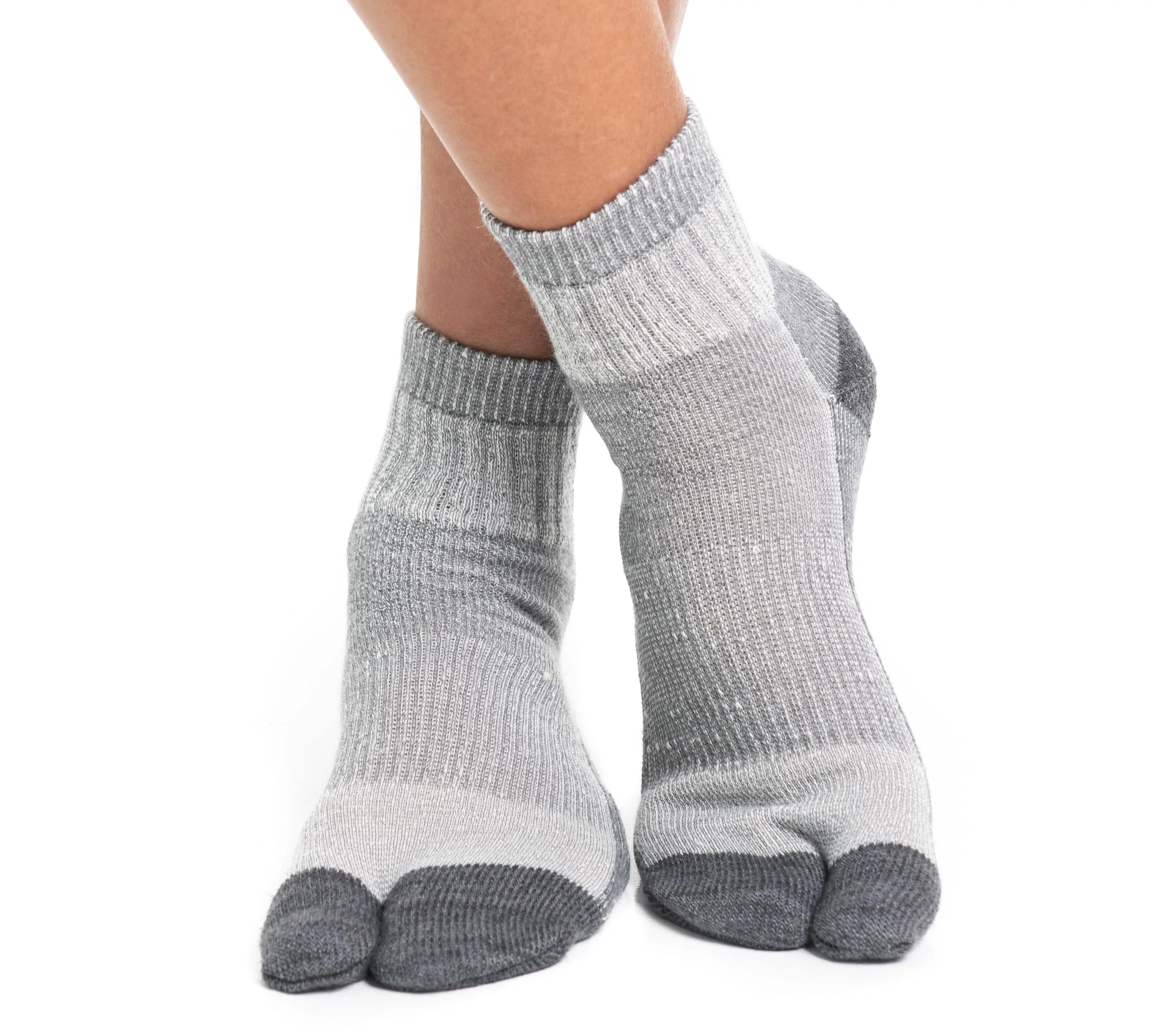 V-Toe Socks, Inc Unisex Light Grey Wool Socks