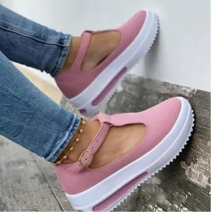 Winter Women's Sandals Vintage Wedge Platform Fashion Walking Buckled Shoes