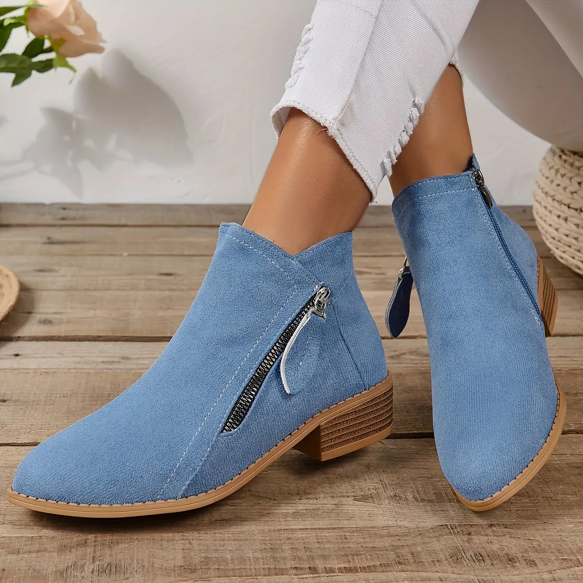 Women Arch Support Warm Suede Leather Winter Snow Ankle Boots