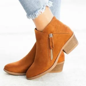 Women Arch Support Warm Suede Leather Winter Snow Ankle Boots