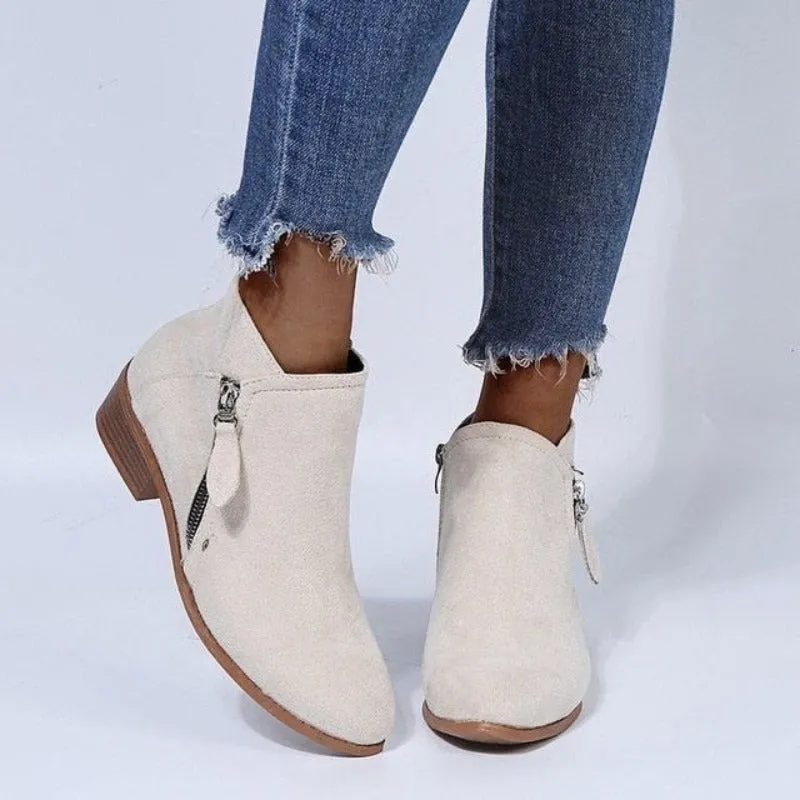 Women Arch Support Warm Suede Leather Winter Snow Ankle Boots