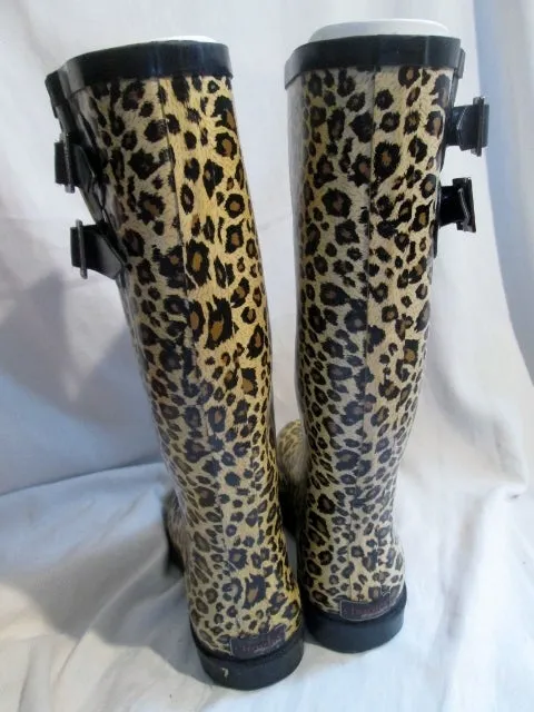 Womens CHOOKA LEOPARD JAGUAR CHEETAH PRINT Wellies Rain Boots Rainboots 9 Foul Weather