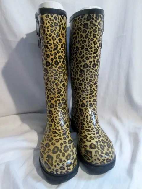 Womens CHOOKA LEOPARD JAGUAR CHEETAH PRINT Wellies Rain Boots Rainboots 9 Foul Weather