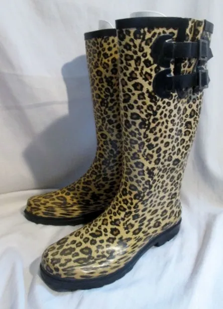 Womens CHOOKA LEOPARD JAGUAR CHEETAH PRINT Wellies Rain Boots Rainboots 9 Foul Weather