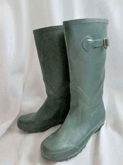 Womens L.L. BEAN WELLIE Rain Boots Foul Weather 9 Gumboots HUNTER GREEN Vegan