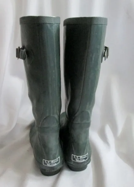 Womens L.L. BEAN WELLIE Rain Boots Foul Weather 9 Gumboots HUNTER GREEN Vegan